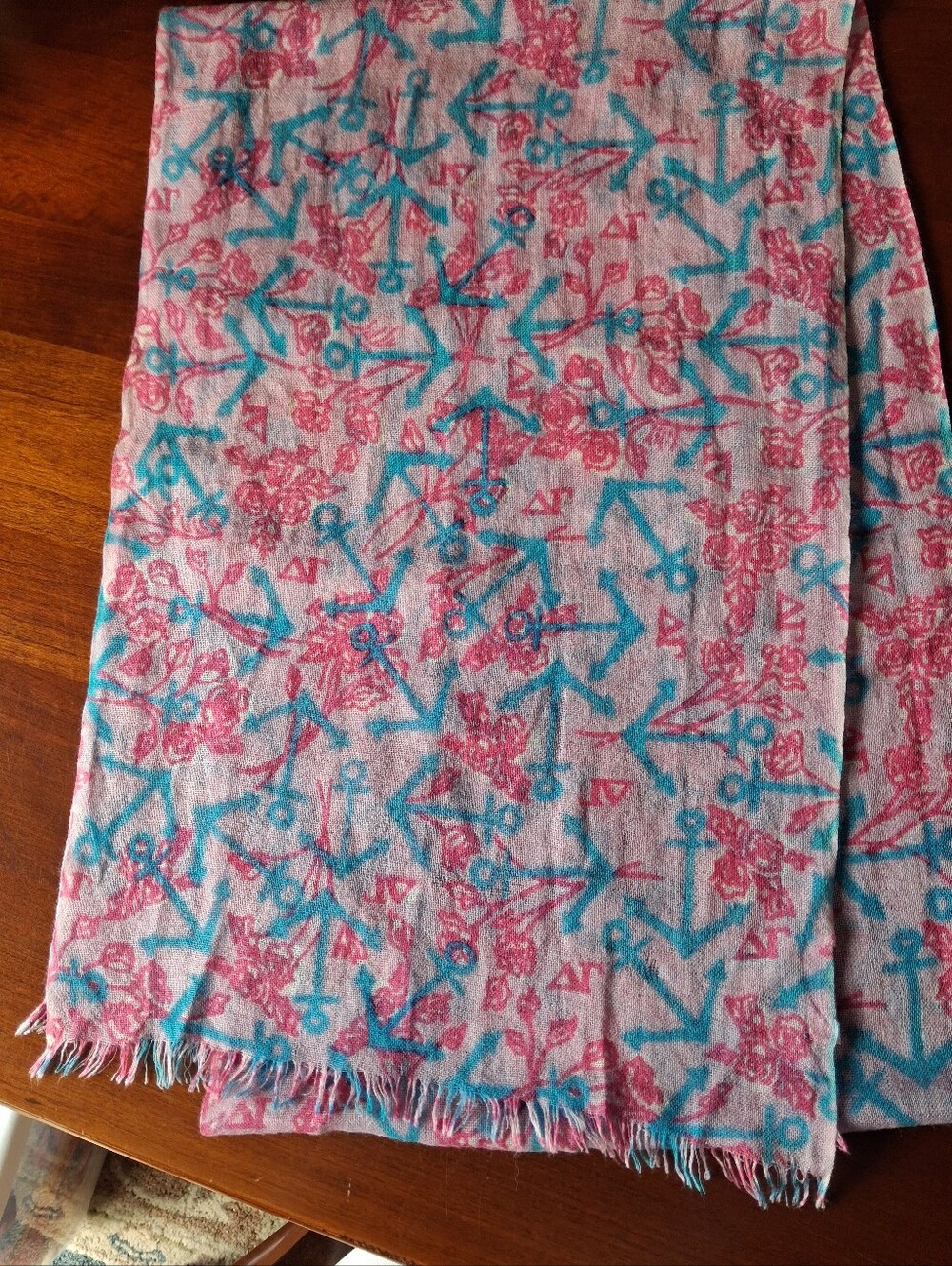 Lilly Pulitzer Murfette Scarf Sorority Delta Gamma Silk/cashmere